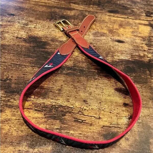 Leather Man Ltd. | men’s webbed flag belt. Size: 32